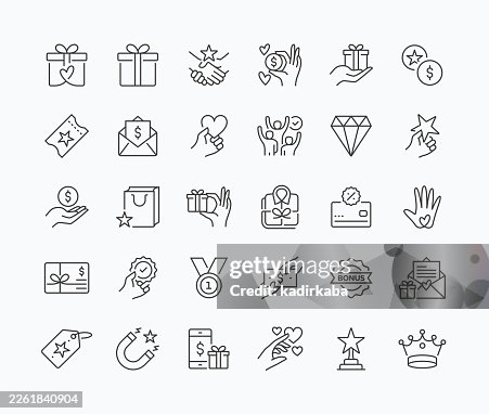 Thin Loyalty Program Line Icon Set · 30 Icons Thin Loyalty Program Line Icon Set · 30 Icons