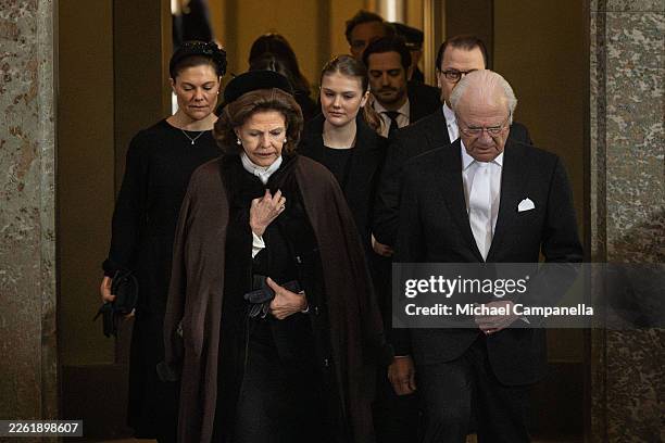 Queen Silvia of Sweden, King Carl XVI Gustaf of Sweden, Crown Princess Victoria of Sweden Princess Estelle of Sweden and Prince Daniel, Duke of...