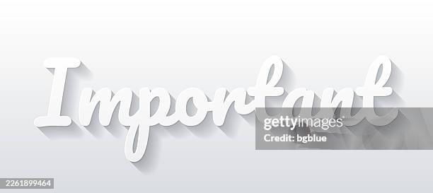 important - flat design with paper cut effect on blank background - big decision stock illustrations