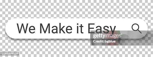 we make it easy - search bar on transparent background - blank web browser stock illustrations