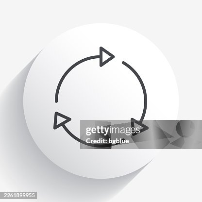 Refresh. Icon on circle button with long shadow Refresh. Icon on circle button with long shadow