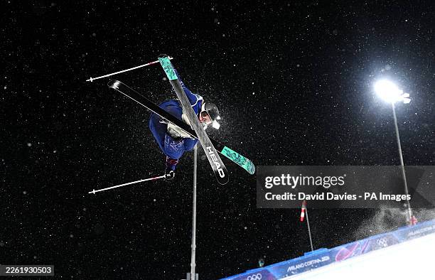 Great Britain's Zoe Atkin during a warm-up session ahead of the Women's Halfpipe Qualification at the Livigno Snow Park, on day thirteen of the...