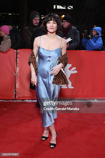 Valerie Pachner attends the "Vier Minus Drei" premiere during the 76th Berlinale International Film Festival Berlin at Zoo Palast on February 16,...