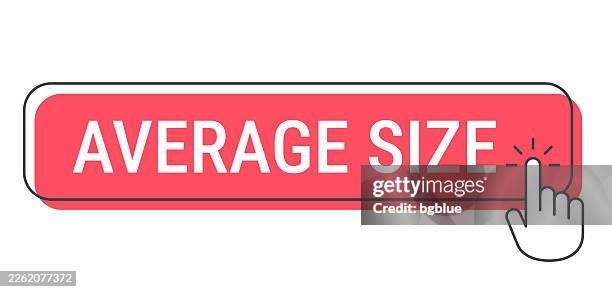 average size - click button with hand cursor on white background - average stock illustrations