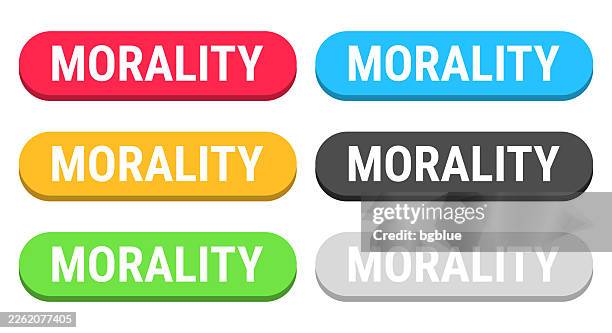 morality - colorful 3d click web buttons on blank background - modern philosophy stock illustrations