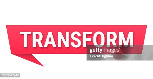Transform - Red speech bubble on blank background Transform - Red speech bubble on blank background