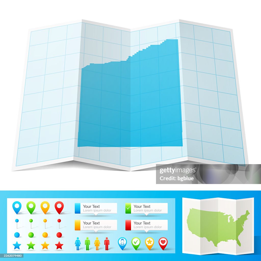 Jackson County, Oregon Map with location pins on white Background