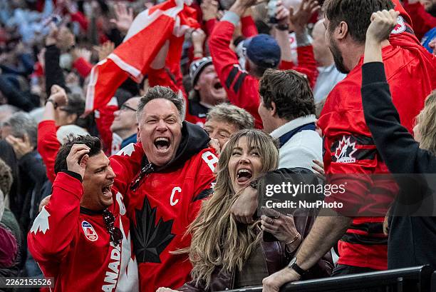 Canadian fans during the Men's Playoffs Semi-final match between Canada and Finland of the Milano Cortina 2026 Winter Olympic games at Milano...