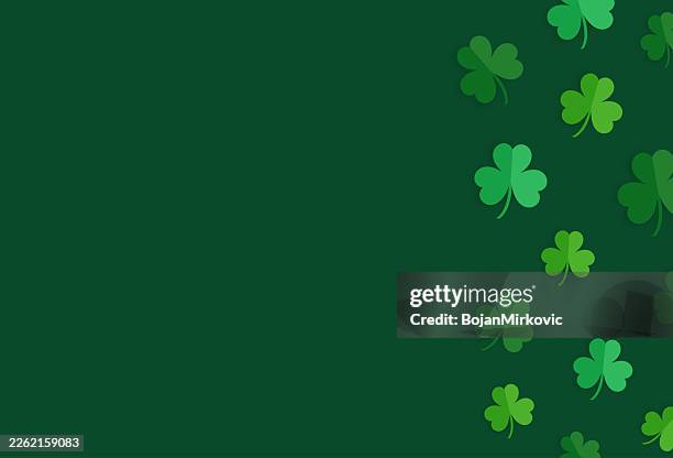 st. patrick's day clover frame card, poster, background design with copy space. vector - st patrick day background stock illustrations