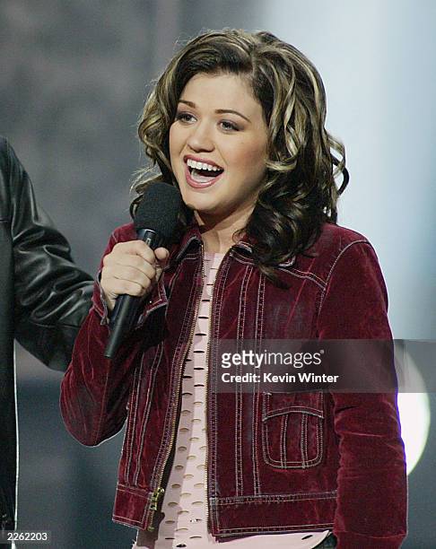 American Idol winner Kelly Clarkson after winning the contest at the Kodak Theatre in Hollywood, Ca., Sept. 4, 2002.