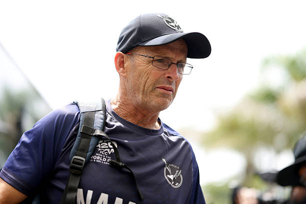 Namibia Head Coach Gary Kirsten arrives for the ICC Men's T20 World Cup India & Sri Lanka 2026 match between Pakistan and Namibia at Sinhalese Sports...