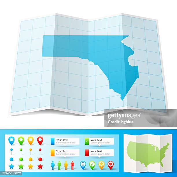fannin county, georgia map with location pins on white background - blue ridge georgia stock illustrations