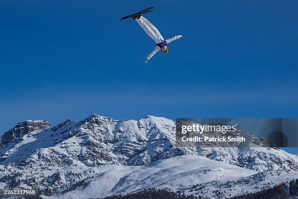Danielle Scott of Team Australia warms up prior to the Women's Aerials Final on day twelve of the Milano Cortina 2026 Winter Olympic games at Livigno...