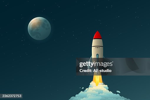 Rocket Launching Into Space at Night Rocket Launching Into Space at Night