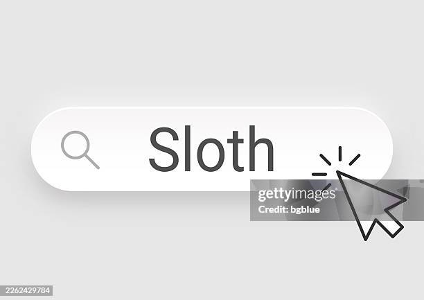 sloth - search bar with cursor on blank background - sloth stock illustrations