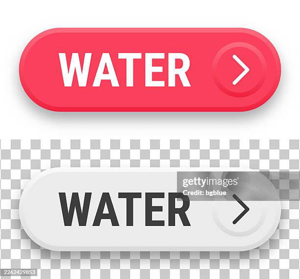 water - 3d click web buttons on blank background - emergency button stock illustrations