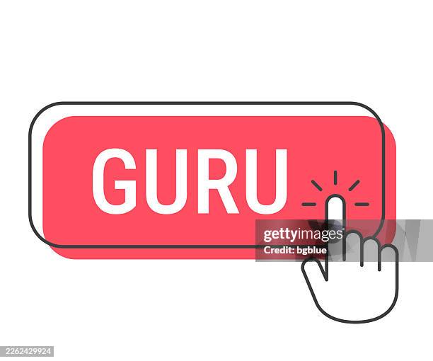 guru - click button with hand cursor on white background - basic computer skills stock illustrations