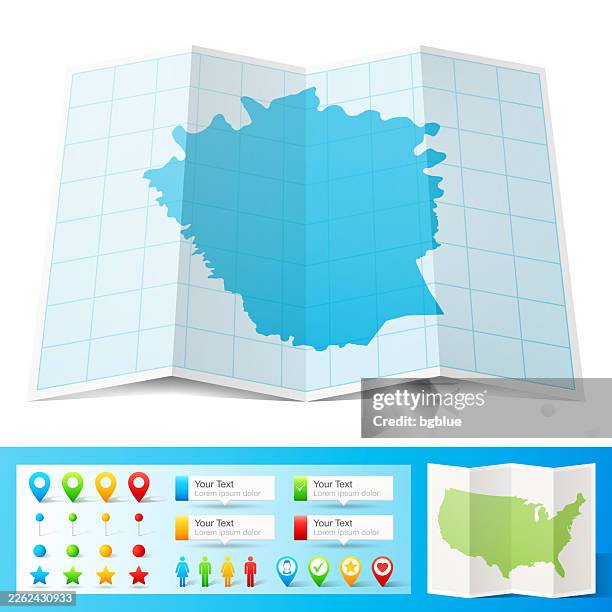 madison county, kentucky map with location pins on white background - richmond kentucky stock illustrations