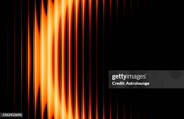 ribbed glass abstract background. chromatic gradient in retro-futuristic style with orange colored on a black background - ribbed stock illustrations