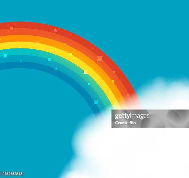 rainbow cloud background - rainbow glitter background stock illustrations