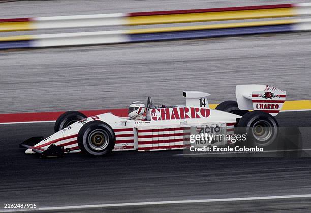 Pascal Fabre from France drives the Team El Charro AGS AGS JH22 Cosworth V8 at speed during the Formula One French Grand Prix on 5th July 1987 at the...