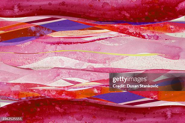red fluid abstraction - acrylic painting stock illustrations