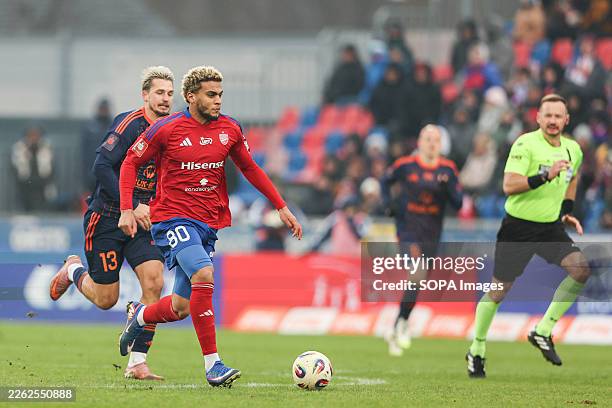 Lamine Diaby-Fadiga of Rakow Czestochowa seen in action during Polish League PKO BP Ekstraklasa 2025/2026 football match between Rakow Czestochowa...