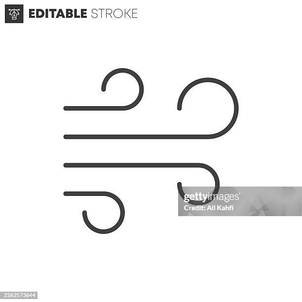 airflow thin line icons collection. editable stroke. vector illustration. - airflow stock illustrations