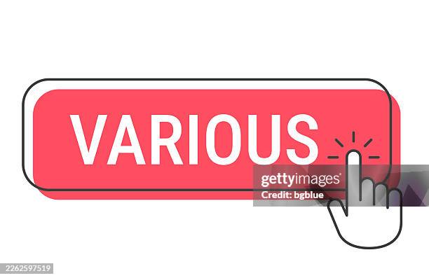 various - click button with hand cursor on white background - multiple hands pointing stock illustrations
