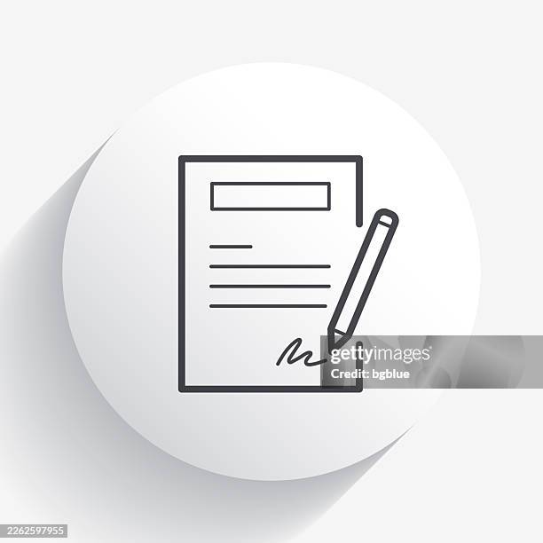 contract. icon on circle button with long shadow - inheritance stock illustrations
