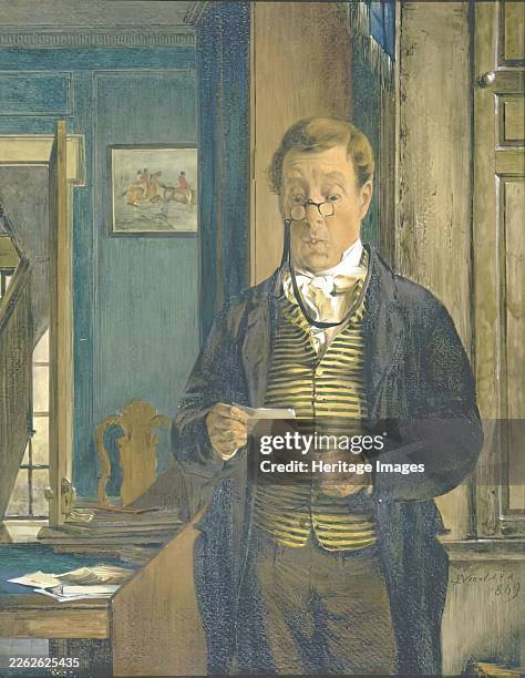 The Tenant's Reply, 1869. Other Titles: The Factor. Nicol makes an amusing spectacle of the pursed-lipped bourgeois landlord - one can only imagine...