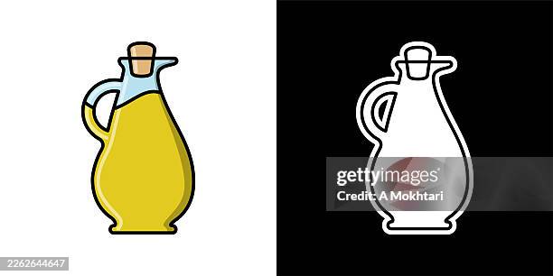 oil bottle icon. - vegetable oil stock illustrations