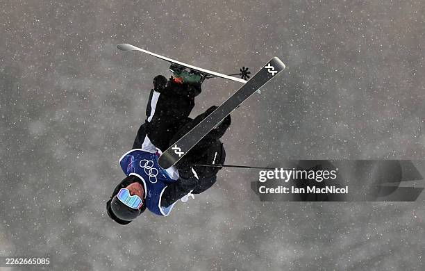 Finley Melville Ives of Team New Zealand competes in the qualification round during the Men's Freeski Halfpipe on day fourteen of the Milano Cortina...
