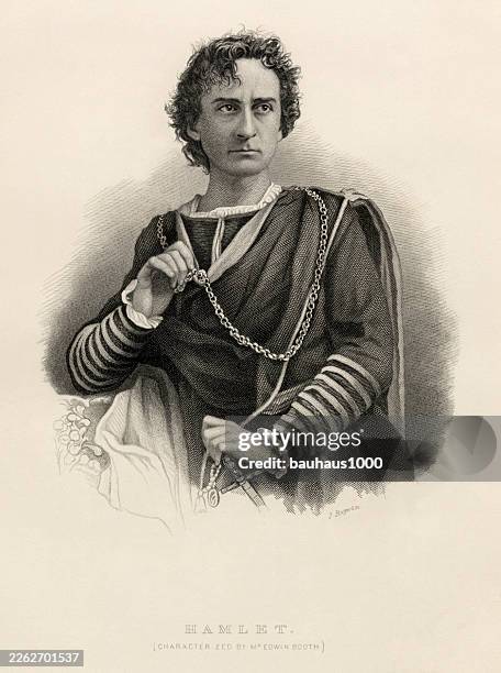 portrait of hamlet, by william shakespeare - cordelia fictional character stock illustrations