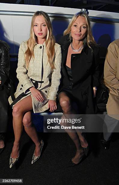 Lila Moss and Kate Moss attend the Burberry Winter 2026 Show during London Fashion Week at Old Billingsgate on February 23, 2026 in London, England.