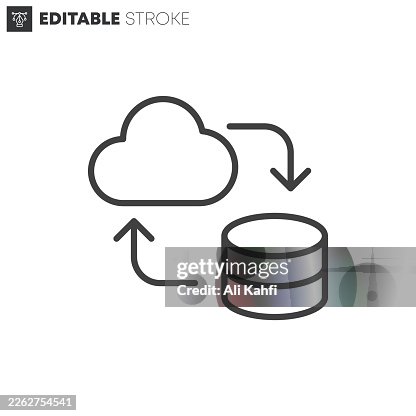 Cloud Backup thin line icons collection. Editable stroke. Vector illustration. Cloud Backup thin line icons collection. Editable stroke. Vector illustration.