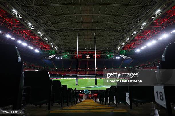 General view inside the stadium prior to the Guinness Six Nations 2026 match between Wales and Scotland at Principality Stadium on February 21, 2026...
