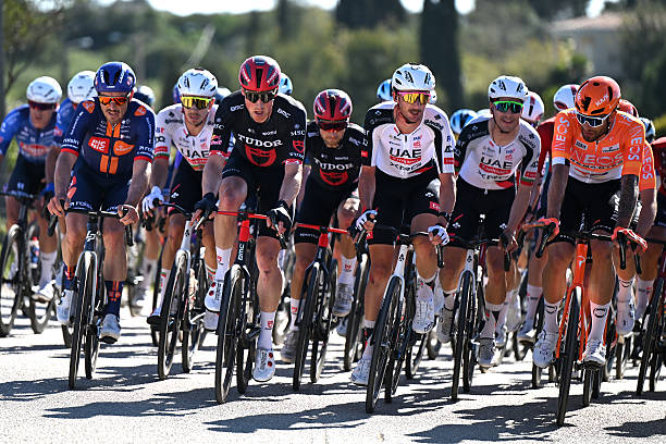 John Degenkolb of Germany and Team Picnic PostNL, Stefan Kung of Switzerland and Team Tudor Pro Cycling, Brandon McNulty of United States and UAE...