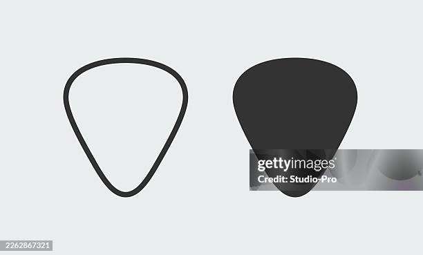 guitar picks icon - plastic roll stock illustrations