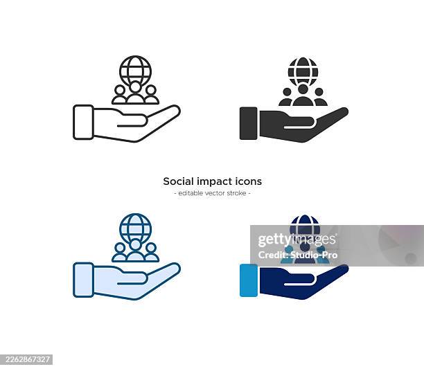 social impact icon set - environment friendly stock illustrations