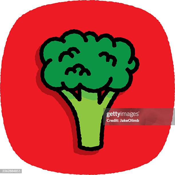 broccoli doodle 7 - broccoli stock illustrations
