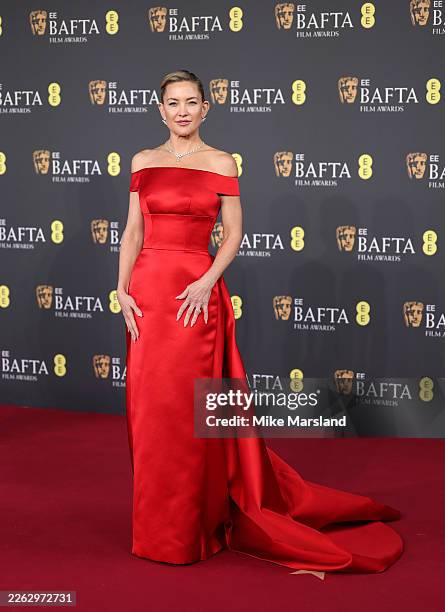 Kate Hudson attends the 2026 EE BAFTA Film Awards at The Royal Festival Hall on February 22, 2026 in London, England.