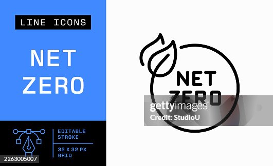 Net Zero Editable Stroke Line Icon Net Zero Editable Stroke Line Icon