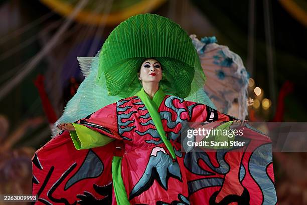 Madam Butterfly played by Jun Ichika Awa performs during the Milano Cortina 2026 Winter Olympics Closing Ceremony on day sixteen of the Milano...