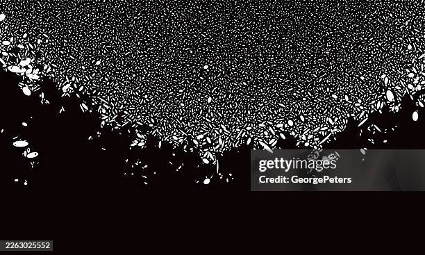 dissolving, falling ovals abstract background - broken heart pattern stock illustrations