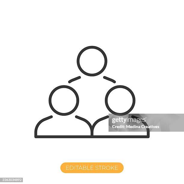 connectivity icon. editable stroke thin line icon - engineering team at computer stock illustrations