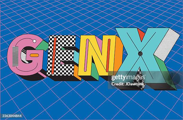 generation x oder gen x generation name typografie webbanner-design - generation x stock-grafiken, -clipart, -cartoons und -symbole