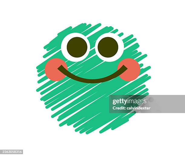 happy smiling emoji scribble doodle lines - before after face stock illustrations