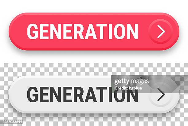 generation - 3d click web buttons on blank background - website creation stock illustrations