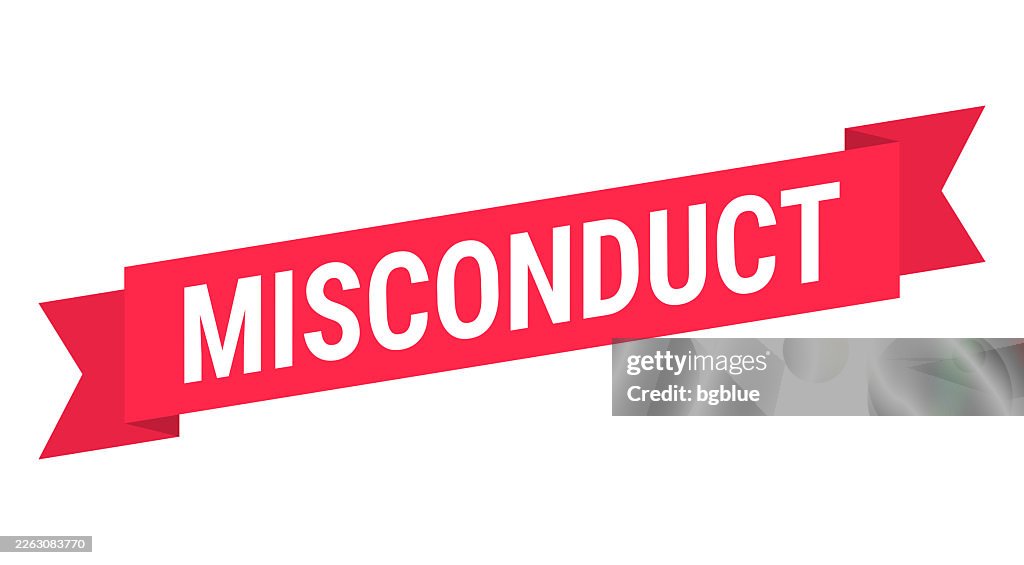 Misconduct - Red banner on white background